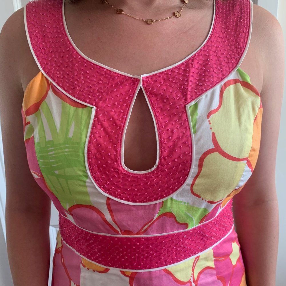 Lilly Pulitzer Vintage Lorna Dress embellished full length size 10